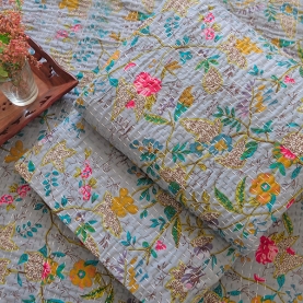 Indian handcrafted cotton bed cover