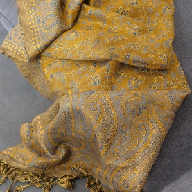 Indian knitted scarf with flowers