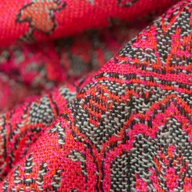 Indian knitted scarf with flowers