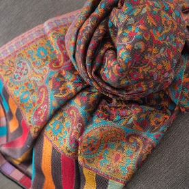 Indian knitted scarf Flowers