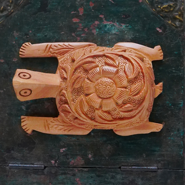 Indian carved wodeen statue Turtle big