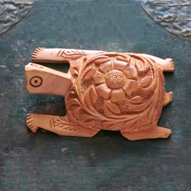 Indian carved wodeen statue Turtle small
