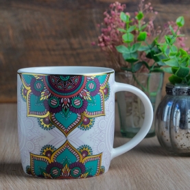 Infuser tea mug Mandala cyan 400ml