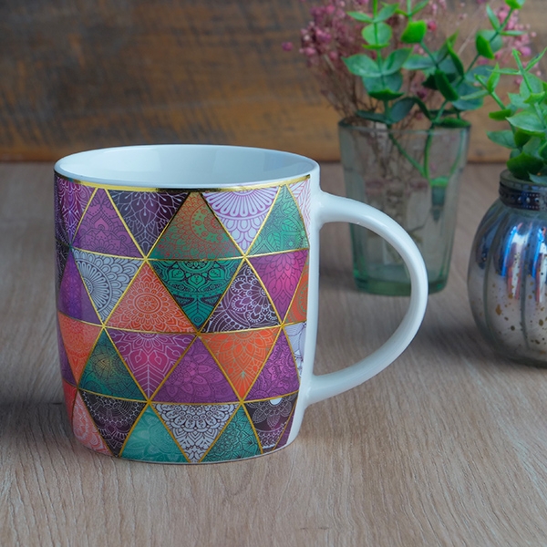 Tasse à thé infuseur Patchwork rose 400ml