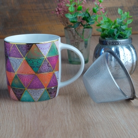 Infuser tea mug Patchwork pink