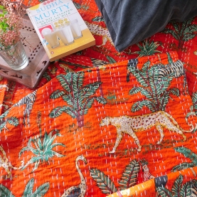 Couverture indienne Kantha