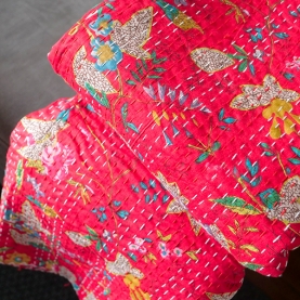 Indian kantha bed cover
