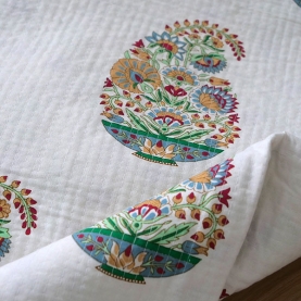 Couvre-lit indien en coton imprimé