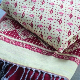Châle indien en coton mélangé réversible