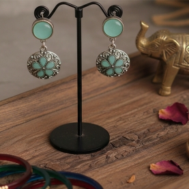 Boucles d'oreilles indiennes boho bleues