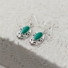 Boucles d'oreilles indiennes argent et malachites