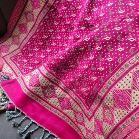 Châle indien en coton mélangé réversible