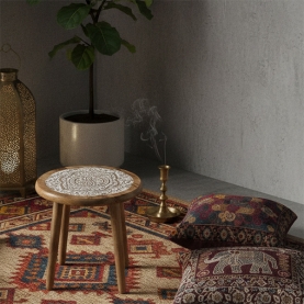 Table d'appoint indienne en bois Mandala