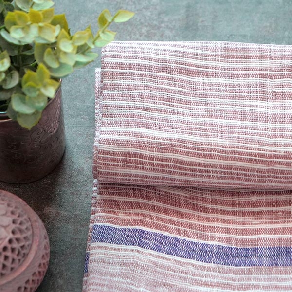 Indian Khadi handcrafted towel brown color