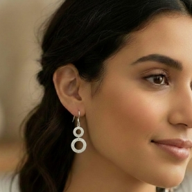 Indian plain silver earrings