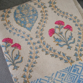 Tapis indien artisanal en coton imprimé