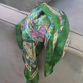 Foulard indien en soie carré