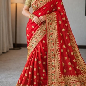 Saree indien brodé complet