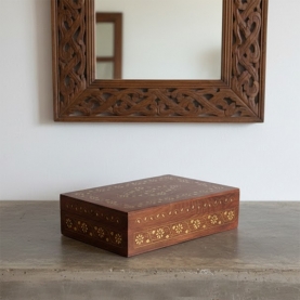Boîte à bijoux indienne en bois