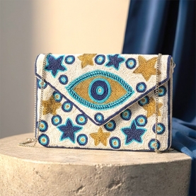 Pochette indienne artisanale Perles