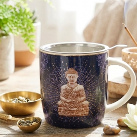 Infuser tea mug Buddha design blue 400ml