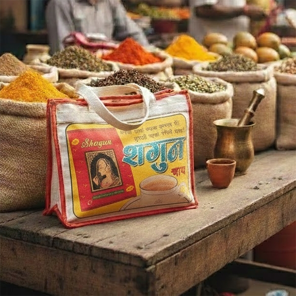 Sac cabas indien en coton tissé Affiche