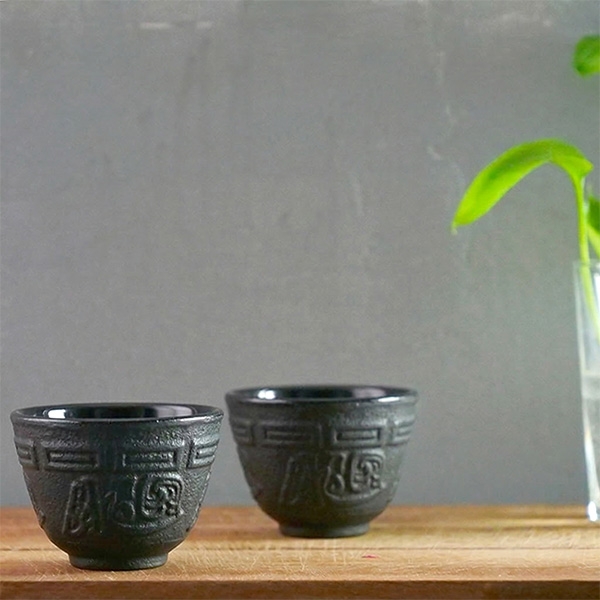 Tetsubin tea cups Cast iron black 4 pieces 65ml