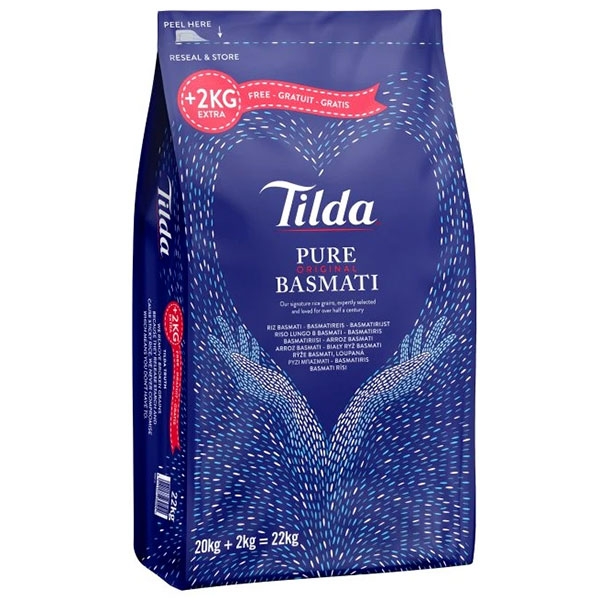 Riz basmati Pure indien en gros 20 + 2kg