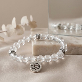 Lotus Mala bracelet rock crystal Ø8mm