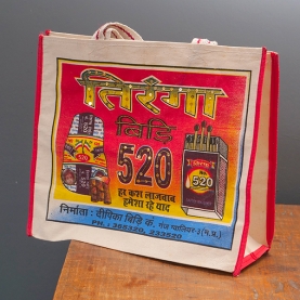 Sac cabas indien en coton tissé Tiranga