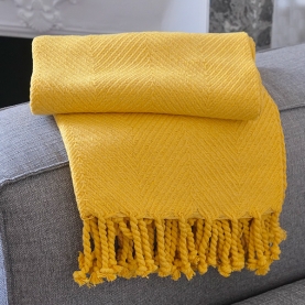 Indian cotton sofa throw yellow