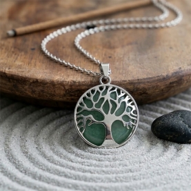 Pendentif Arbre de vie métal et Aventurine