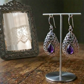 Indian ethnic earrings silver color