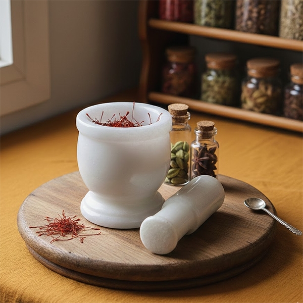 Indian mortar and pestle marble Mini Imam Dasta