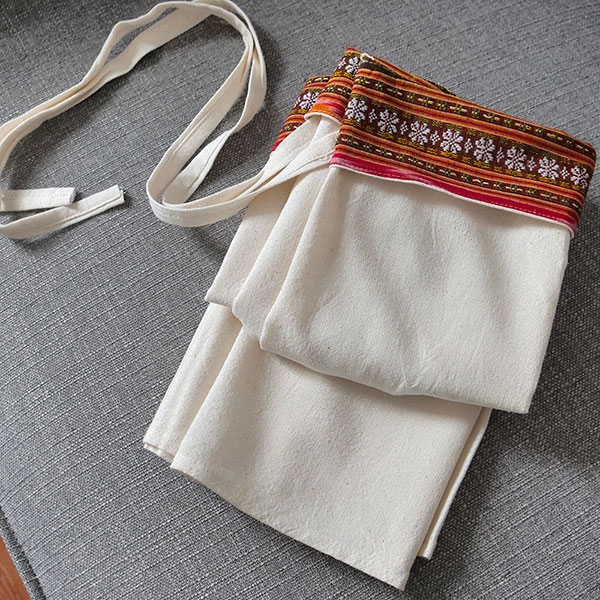 Thai cotton skirt White color One-size