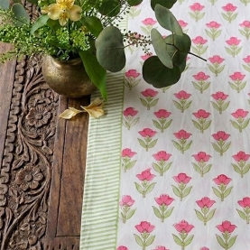 Chemin de table indien artisanal en coton