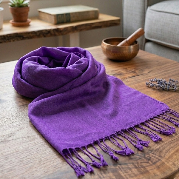 Nepalese handcrafted scarf Chakra purple