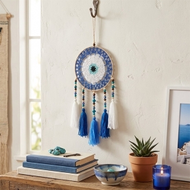Mobile Dreamcatcher mandala white and blue