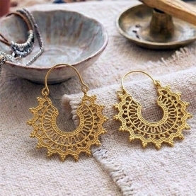 Indian ethnic earrings golden metal