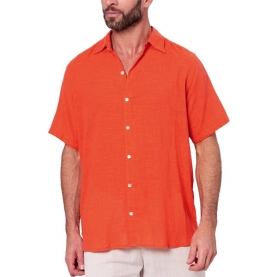 Chemise indienne en coton pour homme orange
