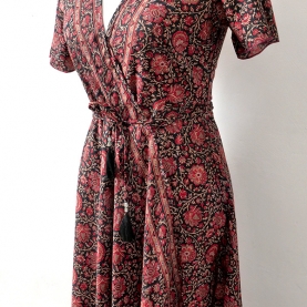 Robe indienne mi-longue imprimée