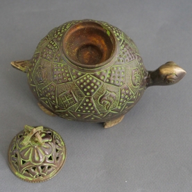 Tibetan brass incense burner Turtle