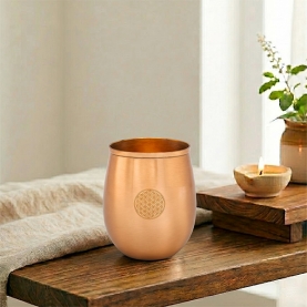 Indian traditional copper glass Flower of life L9