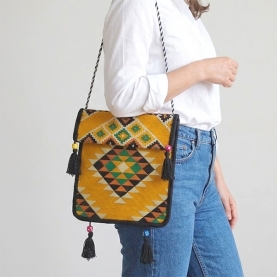 Bohemian style cotton bag Kilim