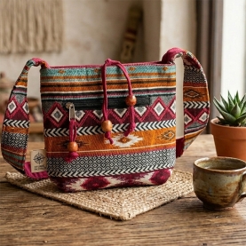Indian cotton sling bag Jacquard maroon color