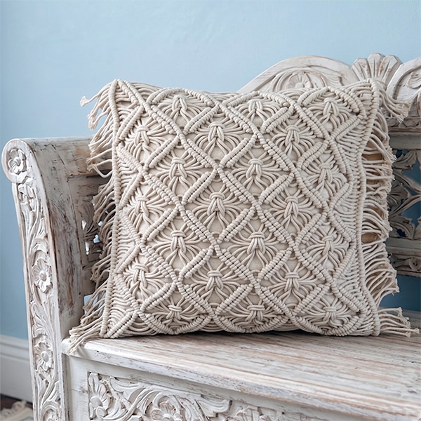 Indian cotton cushion cover L45 Offwhite color