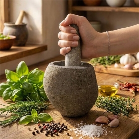 Riverstone mortar and pestle Indian Imam Dasta