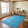 Tapis indien artisanal en coton Dari bleu