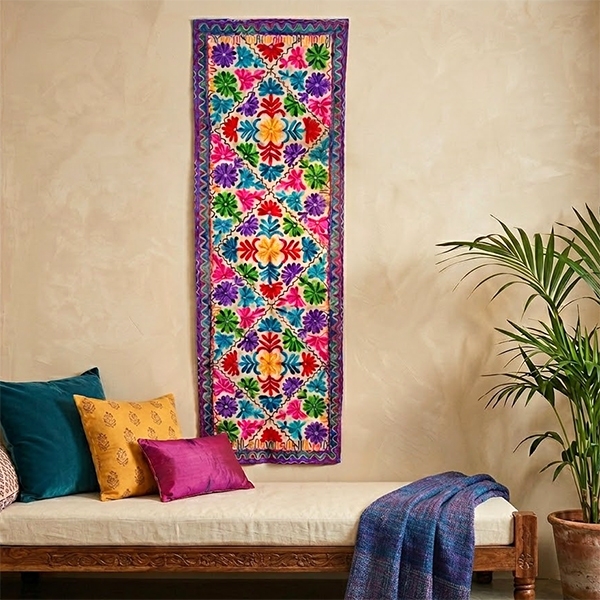 Indian handcrafted cotton wall hanging Flowers