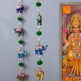 Indian handcrafted door hanging Elephants